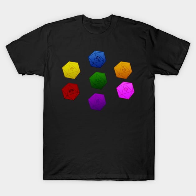 obey me: dungeons and dragons dice edition T-Shirt by katanaballs